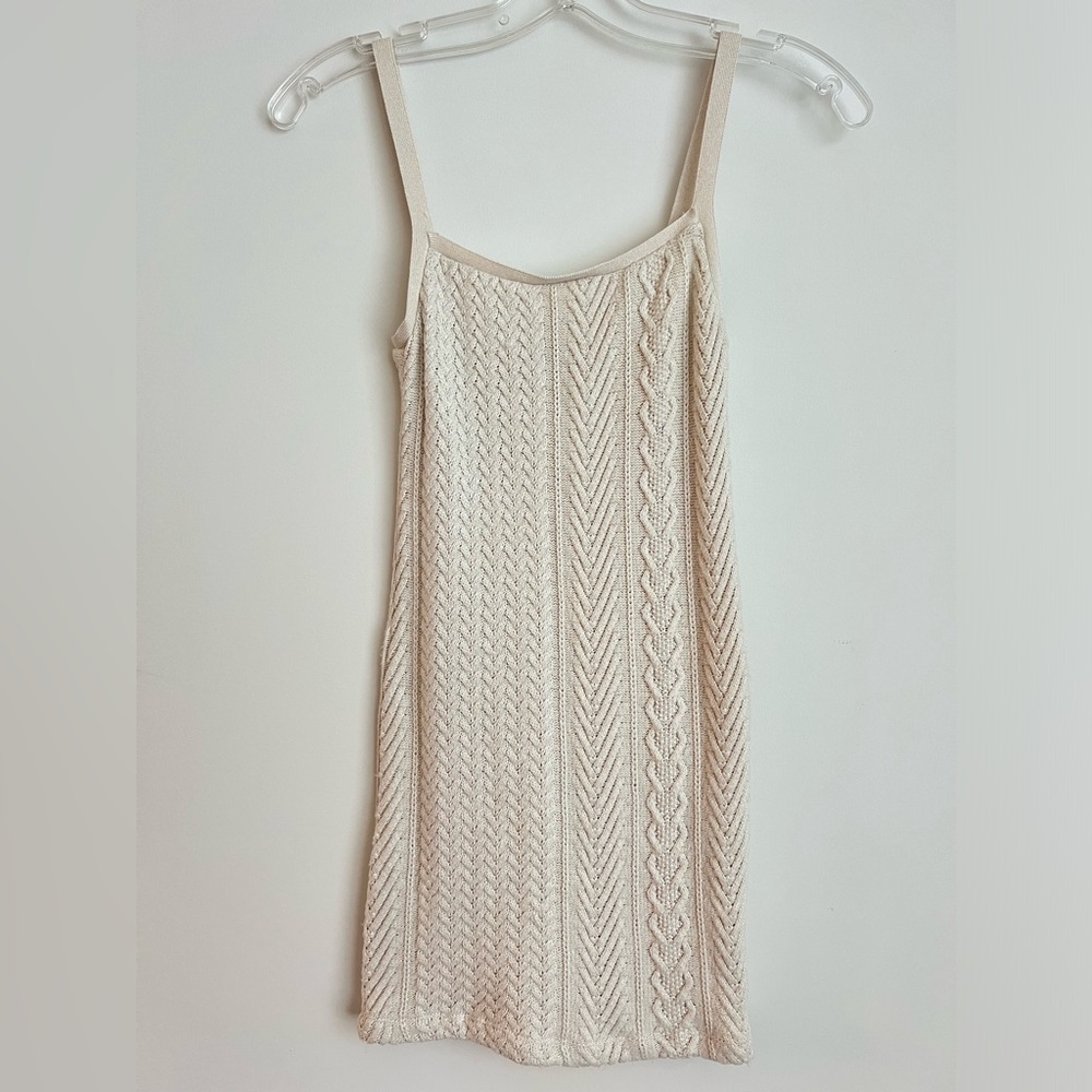 Zara cream sweater mini dress